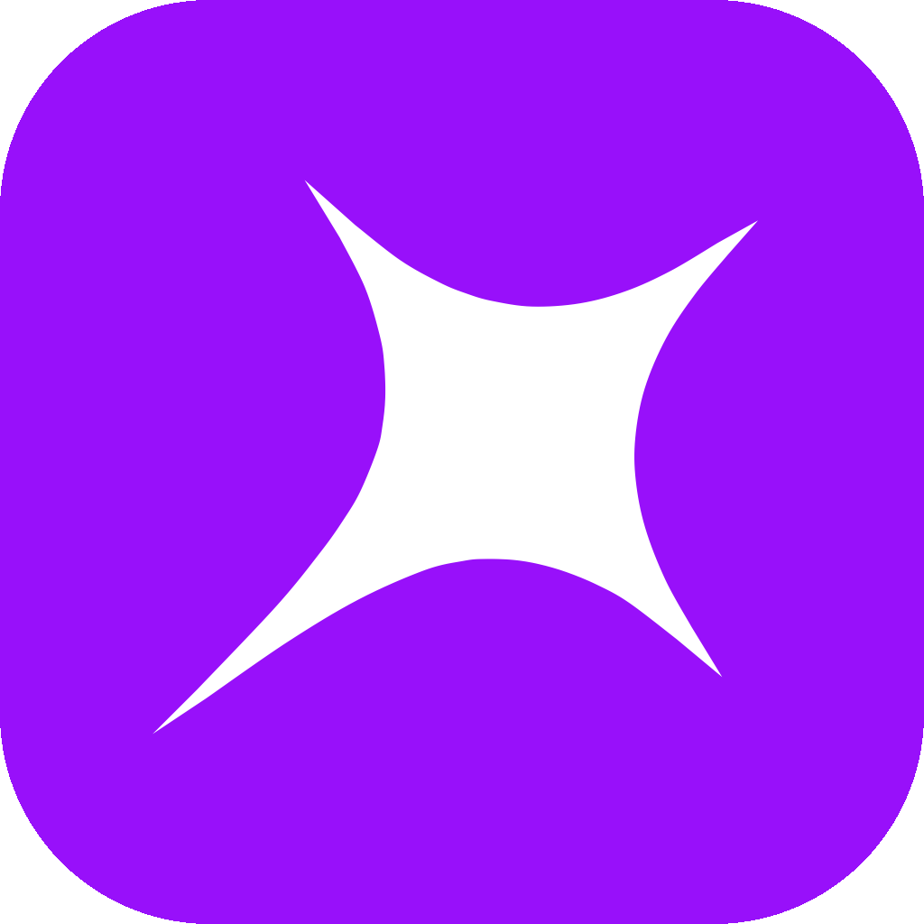 QueryCatch logo — white shooting-star app icon on the brand purple field