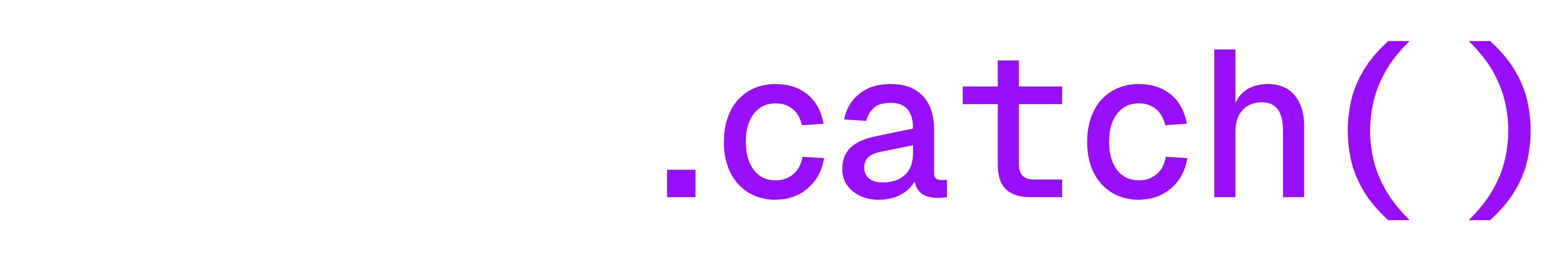 QueryCatch wordmark — query.catch() in white with the shooting-star accent, for dark backgrounds